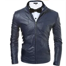 Для мужчин PU кожаные куртки бренд дизайн в обтяжку пальто Модное Новое поступление, горячая Распродажа, на молнии, куртки мотоциклиста F1822