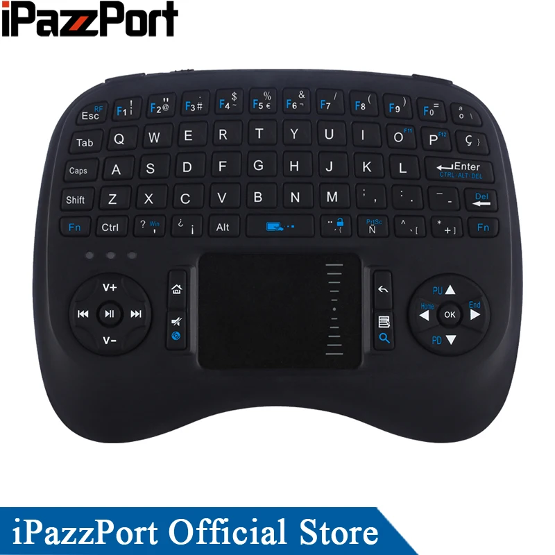 

iPazzPort Spanish Backlight Mini Wireless Keyboard Air Mouse with TouchPad for Android TV Box/Raspberry Pi 3/Mini PC/Laptop