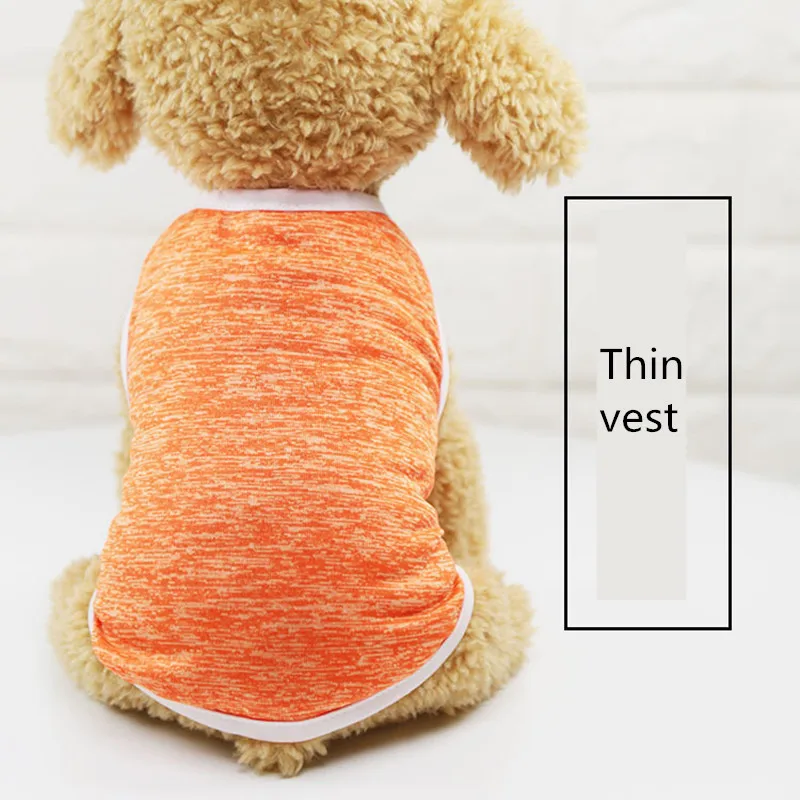  2019 classic Pet Clothes for Small Dog Girl Dog Boy Summer thin section dog grooming Gray orange accessories t-shirt AprT3 (1)
