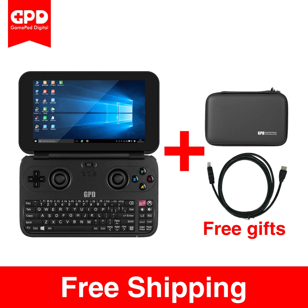 GPD WIN 5.5 Inch Aluminium Shell Version Mini Computer Game Laptop CPU  x7-Z8750 Windows 10 System 4GB/64GB With Free Gifts Pack