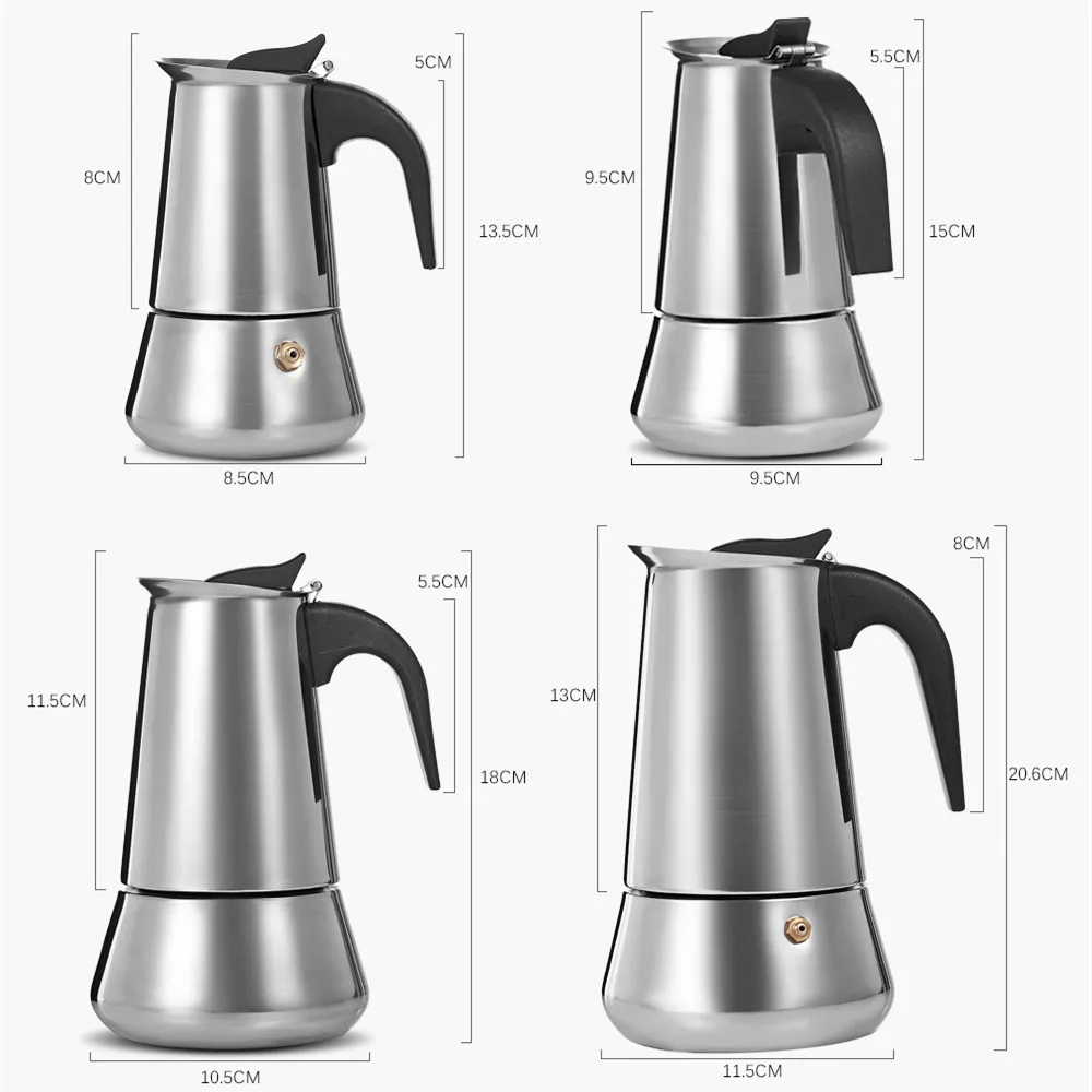 Нержавеющая сталь Moka Кофеварка латте Эспрессо кофеварка для мокко чайник плита