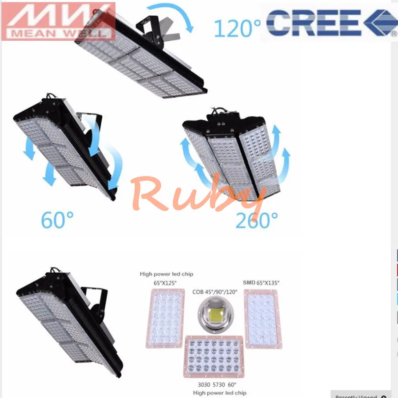 Промышленный светодиодный чип CREE+ светодиодный прожектор Meanwell 100 Вт 150 Вт 200 Вт 300 Вт 500 Вт Светодиодный светильник для туннелей инженерный проектный светильник ing