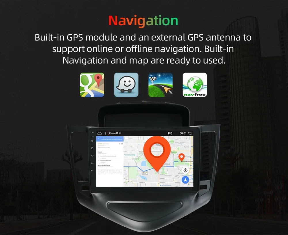 Top PX6 Android 9.0 4G+64G 9 inch car dvd gps player for Chevrolet Cruze 2009 2010 2011 2012 2013 2014 with SWC mirror link BT DAB+ 16