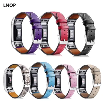

LNOP Leather strap for fitbit charge 2 band leather Smart Watch Band for charge2 traker Replacement Fitness watch Accessories