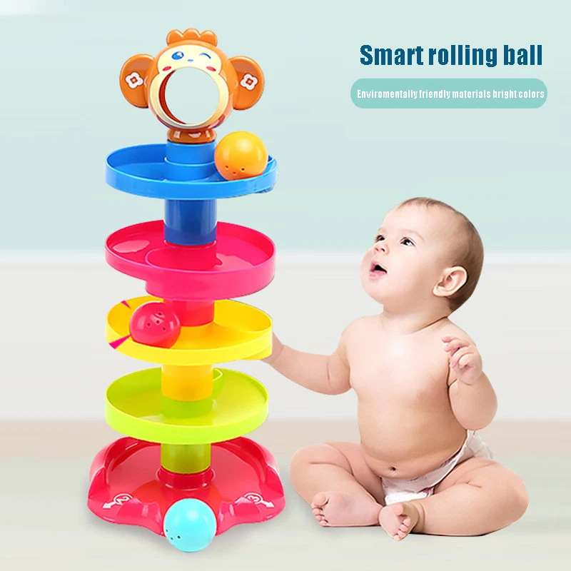 

Baby & Toddler Toys Baby Colorful Rolling Ball Bell Toys Pile Tower Puzzle Toys Kids Rattles Toys & Hobbies Children Gift