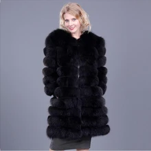 

Women Warm Real Fox Fur Coat Long Winter Jacket O-Neck Fur Jacket Bontjas Outerwear Casaco De Pele Real Fur Coats for Women