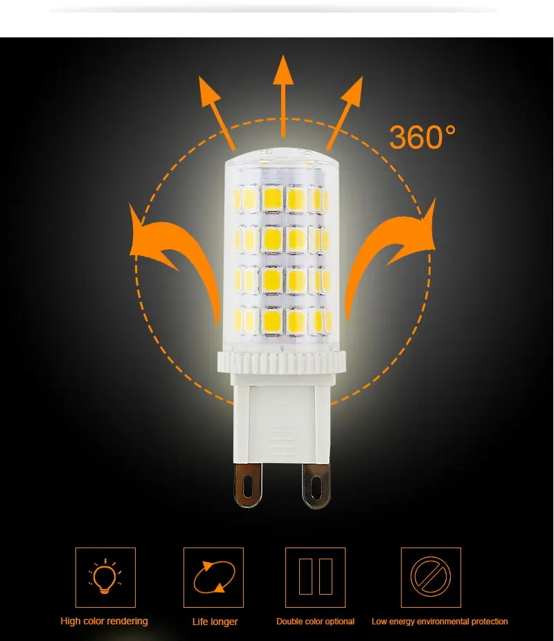 G9 светодиодный светильник 220 в 230 в 240 В светодиодный Кристалл 2835 3014 керамический светодиодный светильник лампа для Люстра-прожектор Замена галогенной лампы