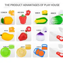 12 шт. резки фрукты овощи, играют дети Детский обучающий игрушка поставляется с пластмассовым ножом для детей Q30 AUG12