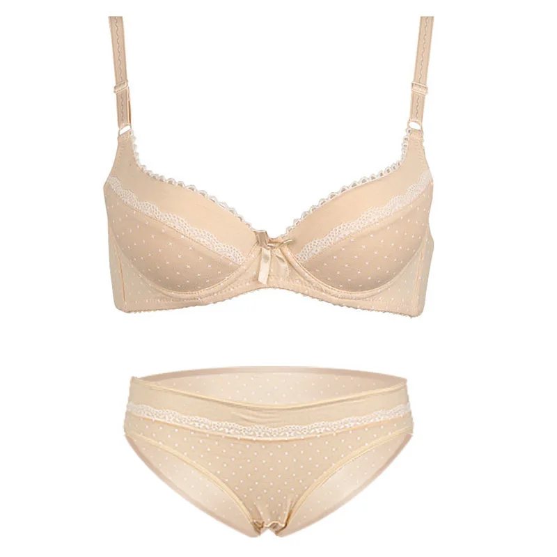 Free Shipping Sweet Teenage Girls Underwear Set for Kids Teenage Girl Bra Set Comfy Lace Brassi Teenage Underwear Briefs