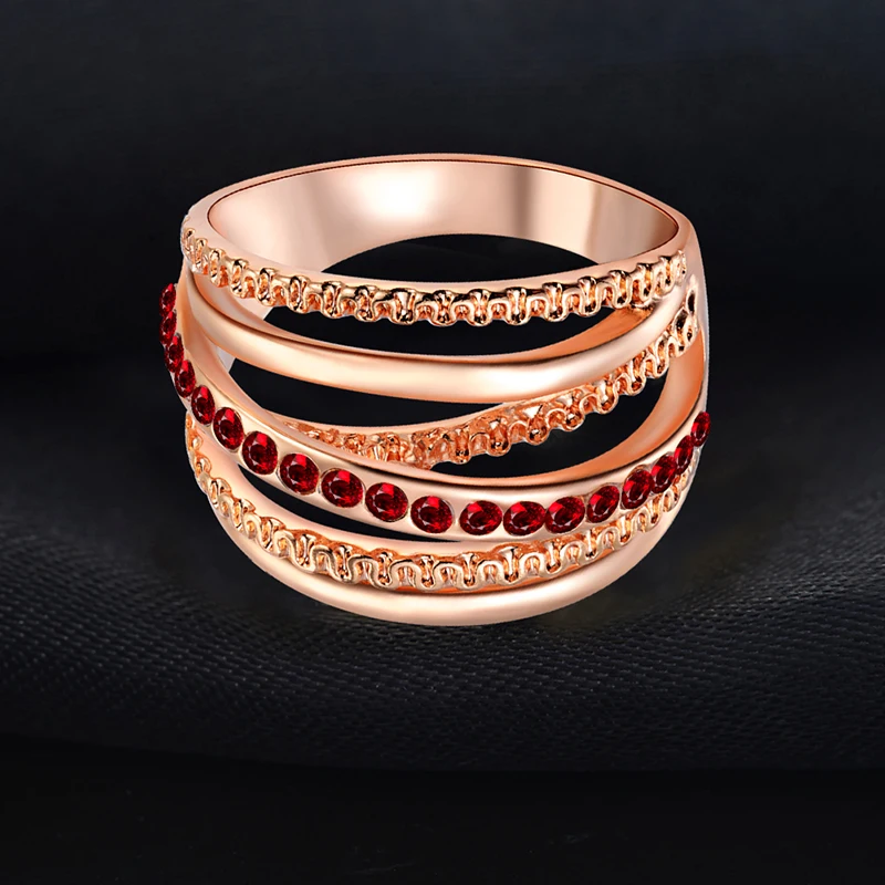 GS, новинка, золотой цветной многослойный полый кольца для женщин, высокое качество, нержавеющая сталь, Трендовое кольцо на палец, мужские ювелирные изделия R4