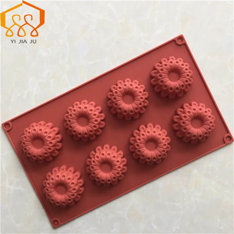 

6 Holes Diy Round Muffin Cup Puncakes Biscuit Pans Silicone Cake Mold Handmade Soap Mold Non Stick Tray Bakeware Baking Tools