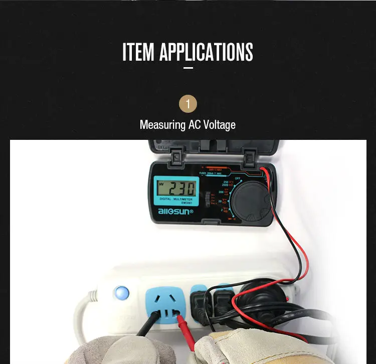 Digital Multimeter 3 1/2 1999t AC/DC Ammeter Voltmeter High-Definition LCD Digital Display Screen voltage Meter All-Sun EM3081