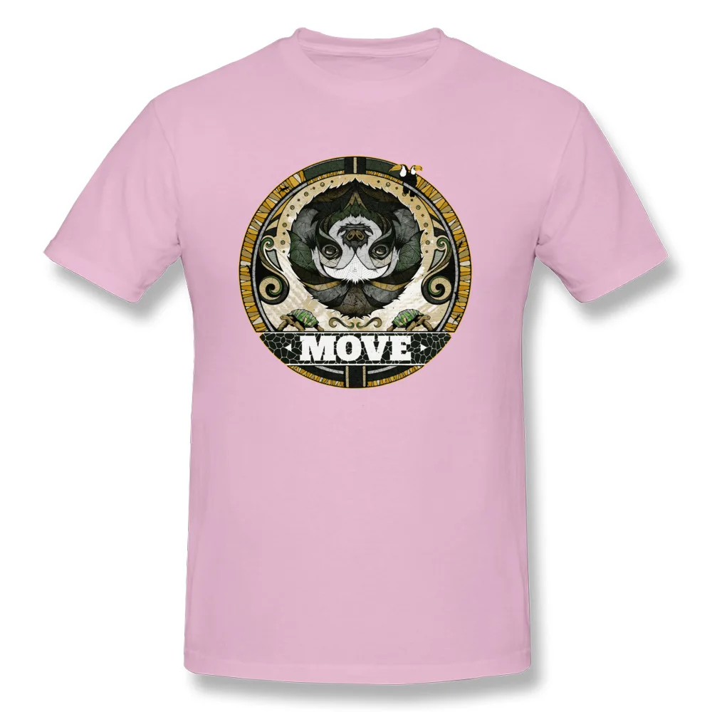 Prevailing Mens T Shirt Round Neck Short Sleeve Cotton Move Tees Casual Tee-Shirts Top Quality Move pink