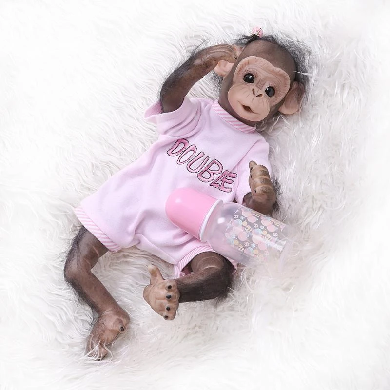 Nuevo estilo 40 cm de silicona suave bebé niña muñeca de juguete de cuerpo realista mono recién nacido Cosplay monos lindos regalo de los niños|Muñecas| - AliExpress