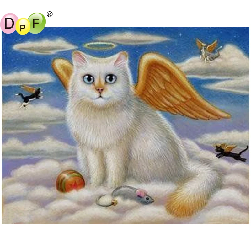 

DPF DIY White angel 5D diamond embroidery diamond painting cross stitch needlework diamond mosaic kit square home decor crafts