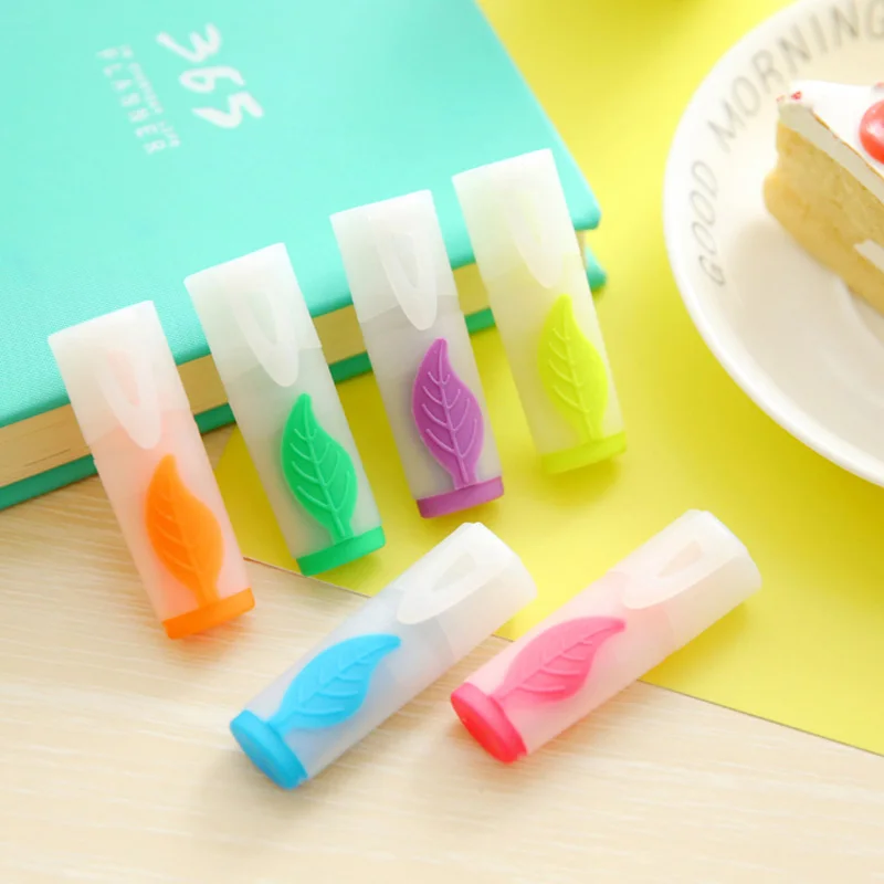 

3pcs/lot Cute Kawaii Mini Highlghter Pen Leaf Marker Pens For Kids Painting Drawing Graffiti Japanese Stationery School Student