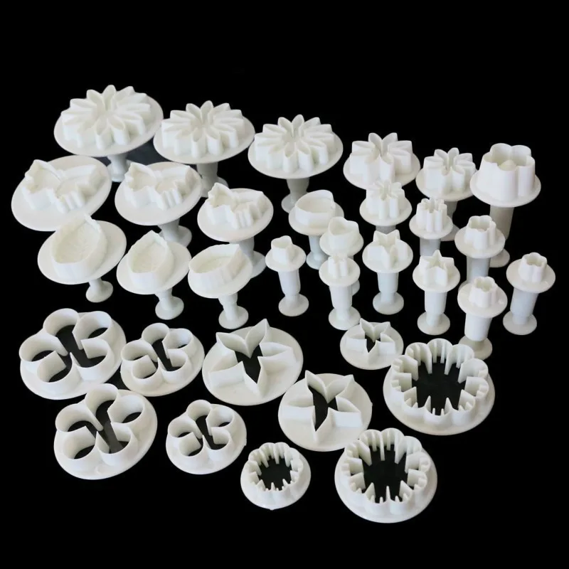 33pcs/set Plastic Flower Fondant Cake Decorating Tools Sugarcraft Plunger Cutter Baking Cookies