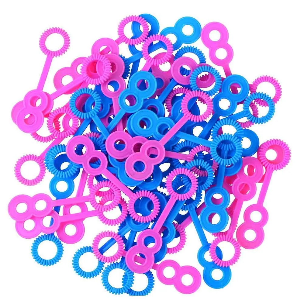 100 шт 7,6 см пластиковое мыло выдувание пузырь концентрат палка дуя бар пузырьковая машина детские игровые игрушки - Цвет: pink blue