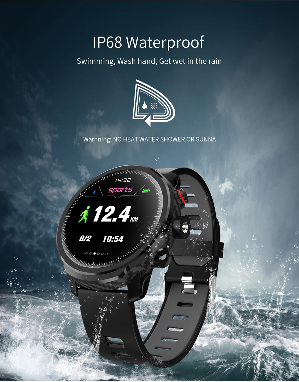 Смарт-часы женские 1,3 дюйма IP68 Водонепроницаемый Смарт-часы для плавания с фонариком для huawei samsung Xiaomi PK Y5 L1 L2 X6 CK11