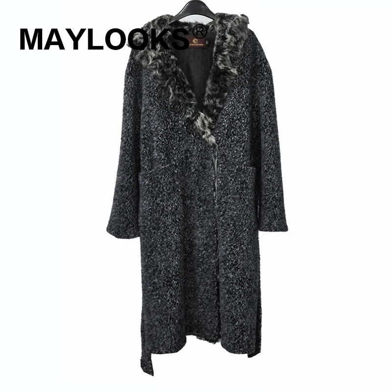 Manteau Style De Col Automne 2018 Femmes Mode Laine Poche Long Nouveau 7769 Loisirs Fourrure hiver Marine Dame Maylooks Bleu Veste 8waBxq7zxA