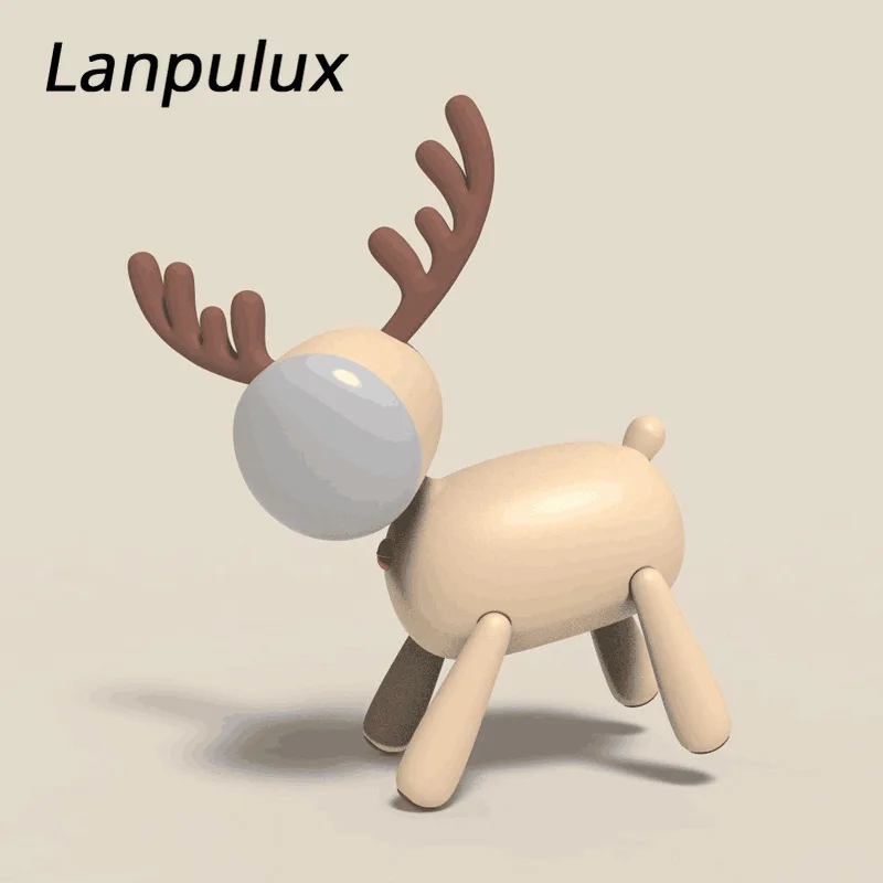

Lanpulux Deer Night Lights Timing USB Chargable Intelligent Table Lamp Bedroom Decoration Light Fixtures Creative Birthday Gifts