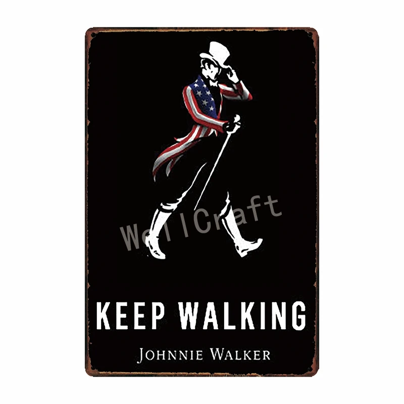 [ WellCraft ] johnnie walker whisky Metal Sign Wall Poster Sticker Party Decor for Pub bar Mural Iron Plaque Painting FG-237 - Цвет: WA 3111