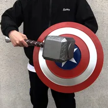 Thor Mjolnir Cosplay Avengers Endgame Costume Accessory Avengers Hammer Captain America Weapon Halloween Carnival Party Props 29cm thor s hammer toys new avengers super heroes thor hammer cosplay toy plastic hammer action figures for kids christmas gifts