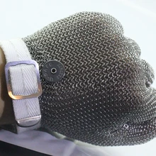 Chainmail белые перчатки из нержавеющей стали, деревянные рабочие защитные перчатки