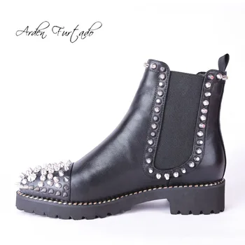 

Fashion big size classics women's shoes in winter 2019 pointed toe chunky heels elegant string bead women's boots short boots