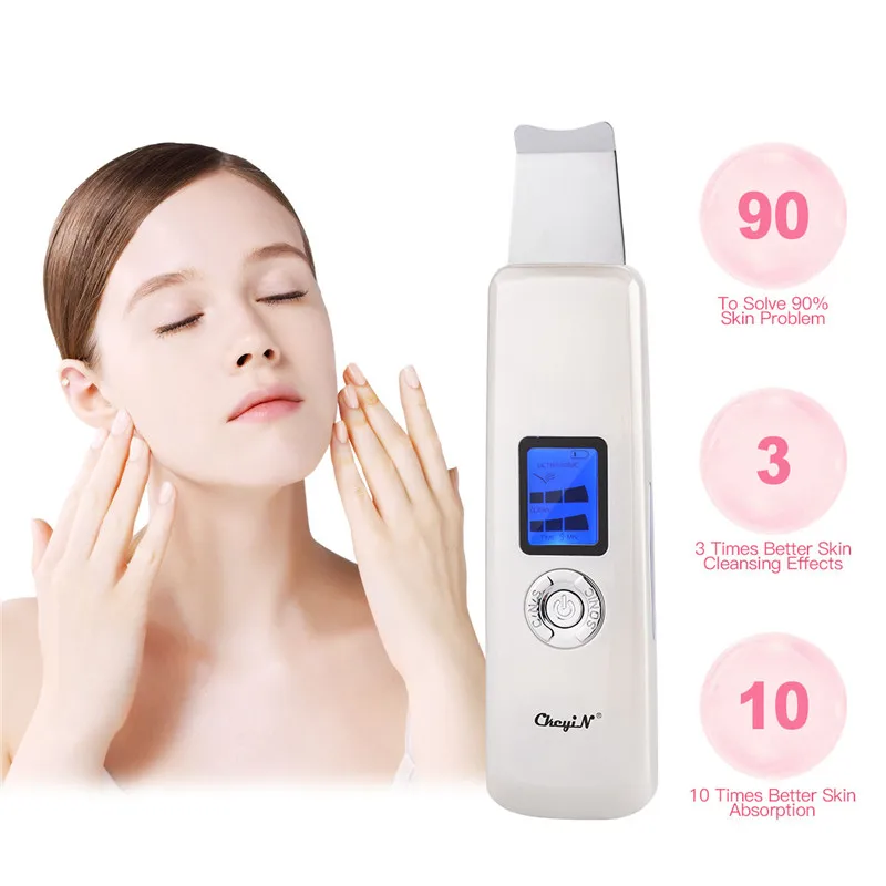 Electric Ultrasonic Facial Skin Scrubber Beauty Instrument Negative and