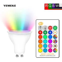 4 шт. светодиодные лампы SMD 5050 8 Вт Новый Spotlight GU10 Rgb 16 светодиодная лампа меняющая цвет Lampara + дистанционное управление для украшения сада