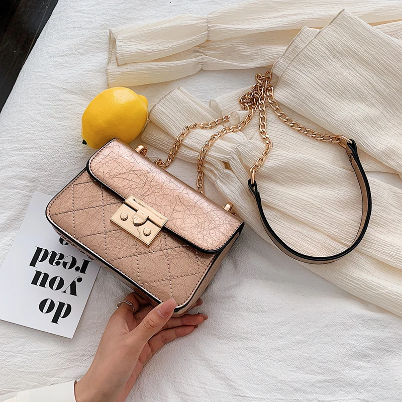 

Estuaqueen Fashion Women Plaid Messenger Bag Quality Leather Women's Flap Bag Chain Strap Female Shoulder Bag Lay Crossbody Bags