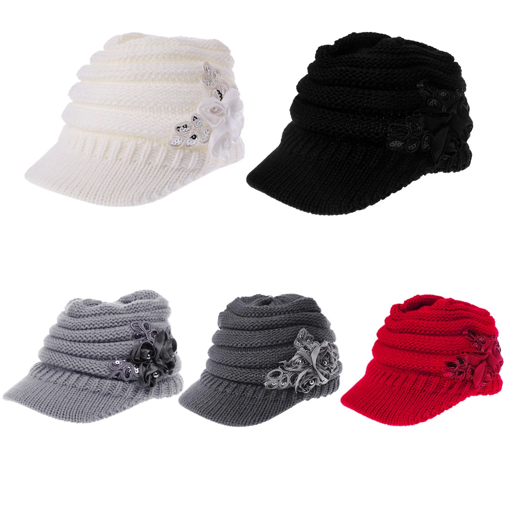 ladies peaked beanie hats