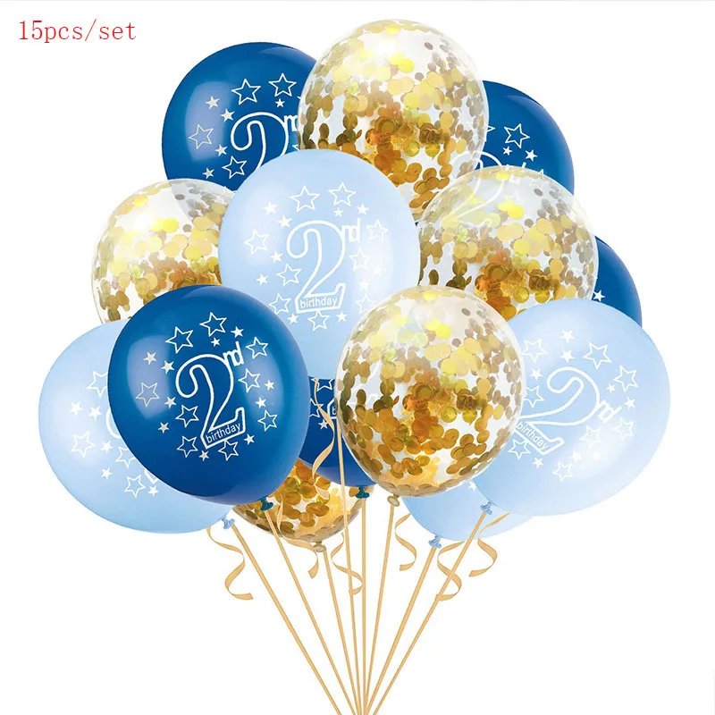 Первый день рождения ребенка воздушные шары день рождения для мальчиков и девочек От 1 до 2 лет старшая День рождения воздушные шары во-первых украшение на день рождения, вечеринку для S6XN - Цвет: Package 5