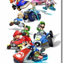 Пользовательские холст Настенный декор принцессы персик плакат Super Mario Kart наклейки на стену, Плакат кафе наклейки для бара Обеденная стены искусства#0499