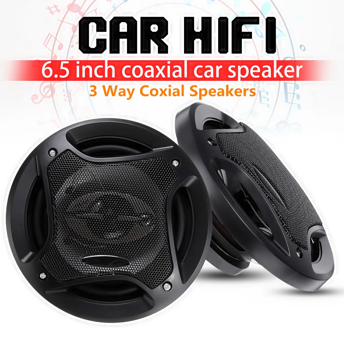 melhor Pcs 6.5 polegada 400 w 3 2 Way Auto Car Falante Coaxial Falantes Chifre De Áudio Música Estéreo de Alta Fidelidade Do Carro Veículo falante e Subwoofer