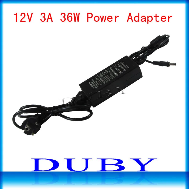 

100piece/lot 12V3A New AC 100V-240V Converter power Adapter DC 12V 3A Power Supply EU/US/UK Plug DC Free Fedex