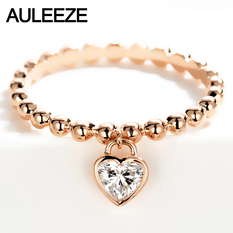 Кольцо обручальное из розового золота 750 пробы в форме сердца|fine jewelry|natural diamond18k rose