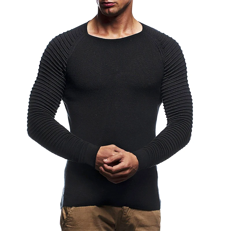 

Winter Men Casual Warm Slim Sweater Knitted Striped Long Sleeve Pull Homme Pullover Male Elastic Solid Sexy Spring Basic Tops
