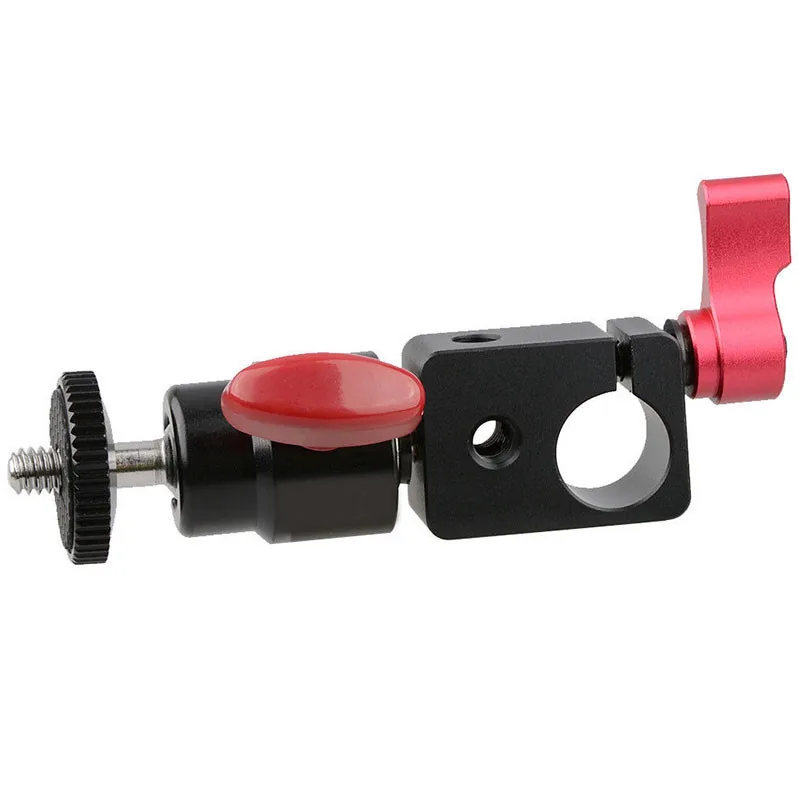 CAMVATE Tripod Mount 15mm Rod Clamp+Ball Head 360 Swivel 14 Thread For Camera Monitor Photographic Studio Accessories C1410 (4)