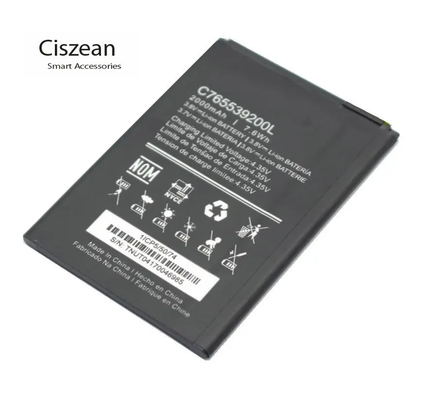 Ciszean 1x3 7 V 2000mAh Сменный аккумулятор C765539200L для BLU Studio G2 HD S530 S550Q X8 C765 батареи |