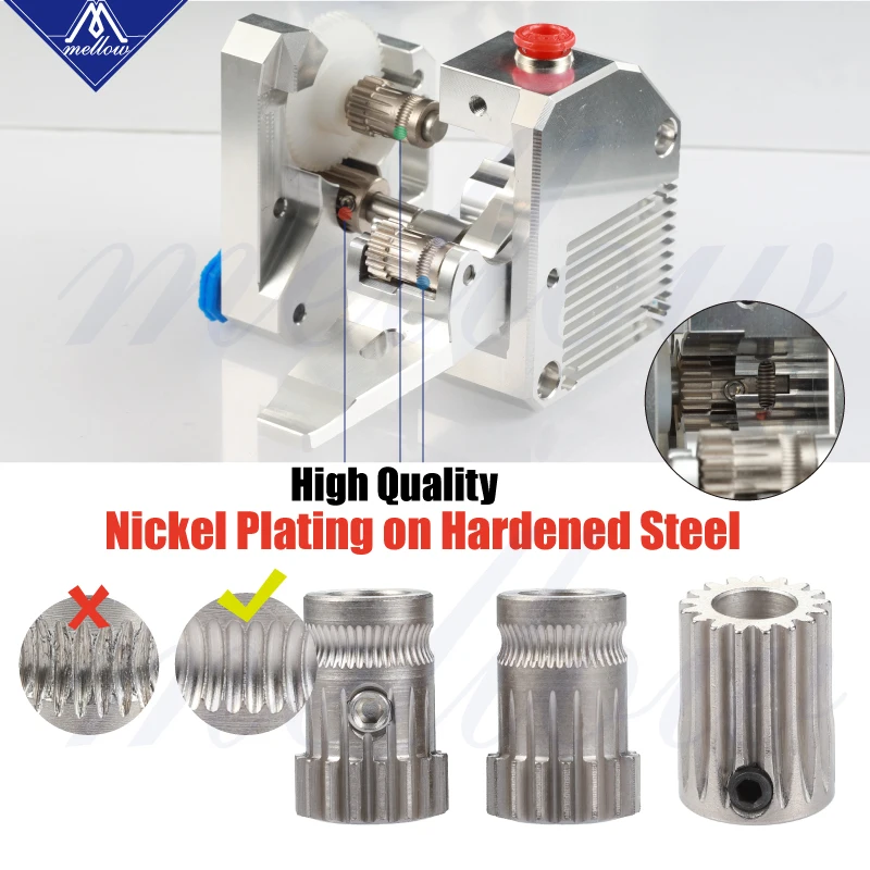 Pаспродажа Mellow Высокое качество двойной шестерни NF цельнометаллический Bmg экструдер Боуден двойной привод экструдер для 3d принтер Mk8 Cr 10 Prusa I3 Mk3 Ender 3