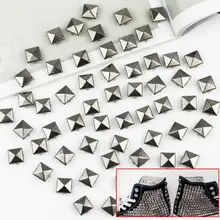 100 шт./лот 10 мм Пирамида Шпильки Пятна Панк гвоздики Шипы Заклепки для сумки обувь Одежда DIY Ledercraft