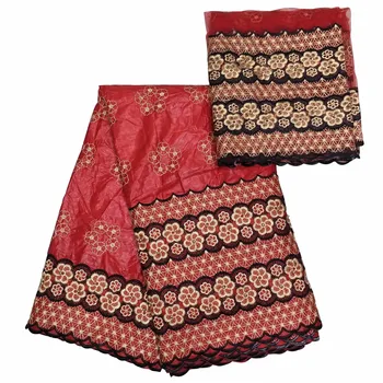 

African Lace Fabric African Bazin Riche Fabric 2018 High Class Bazin Riche Getzner With 2Yd French Lace Fabric JJ32-2