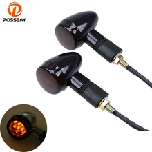 POSSBAY Moto Indicatori di direzione Indicatore Motorino Luce Lampeggiatore Lampade Cranio Stile Lente Universale fit for Yamaha Suzuki