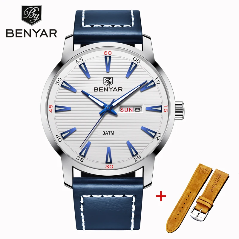 Мужские часы BENYAR наручные мужские s кварцевые мужские s часы лучший бренд класса люкс модные водонепроницаемые спортивные часы мужские Relogio Masculino