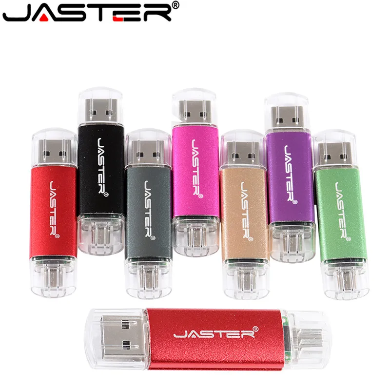 JASTER Металл OTG USB флеш накопители 4 ГБ 8 16 32 64 Гб 128 двойной Usb Stick внешний для