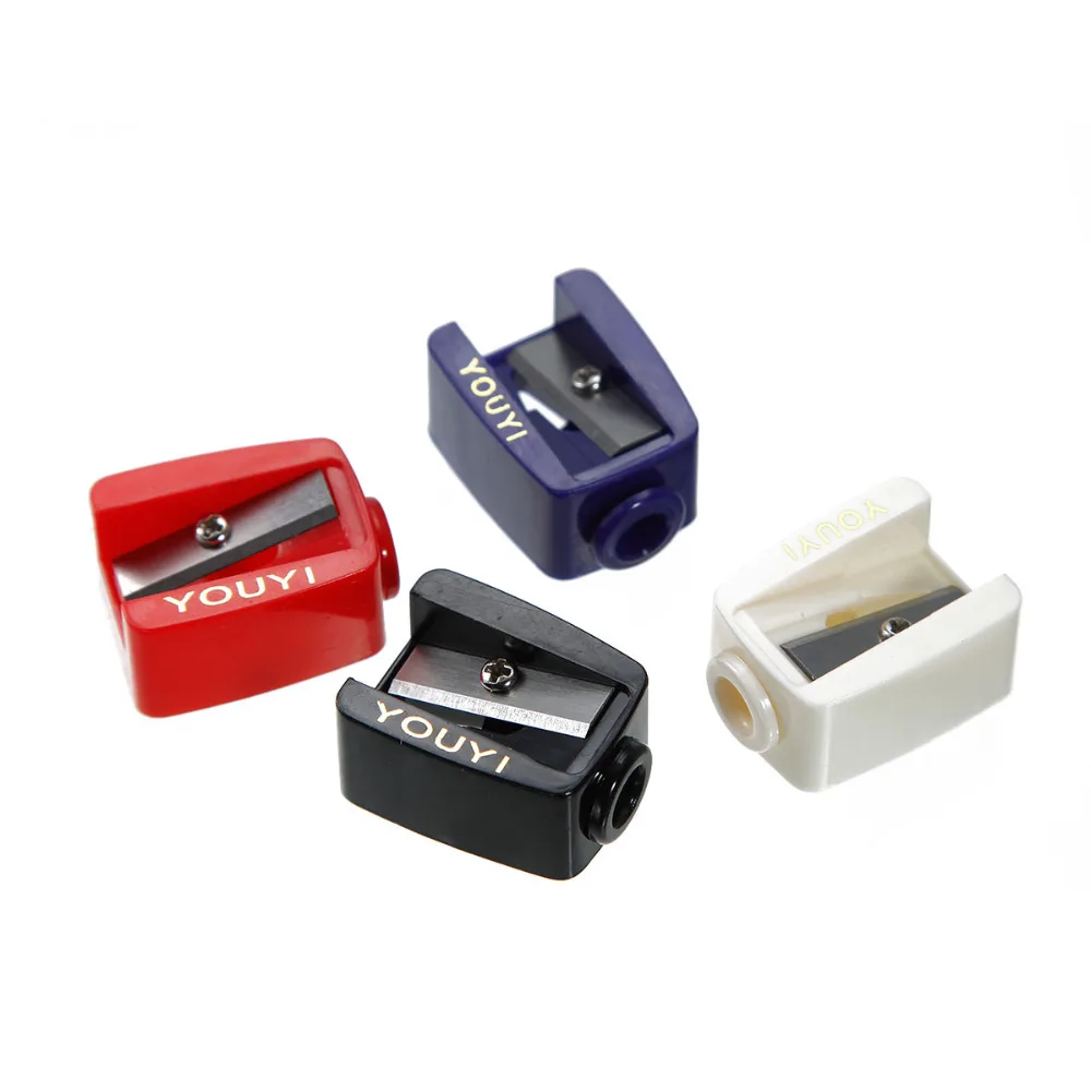 Plastic Makeup Eyeliner Pencil Sharpener Rectangle color At Random 28mm(1 1/8) x 21mm( 7/8), 1 Piece
