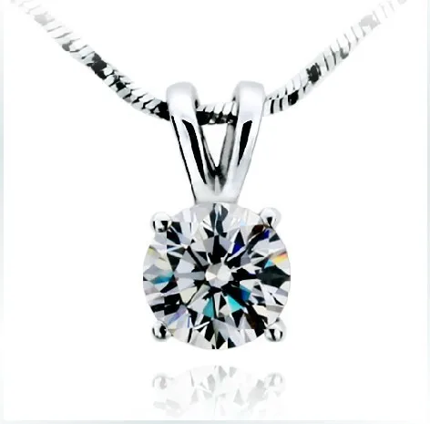 

1CT Splendid Jewelry Lucky Pendant Slide 750 Necklace SONA Synthetic Diamonds Pendant Engagement 750 Gold Jewelry Guardian Stone