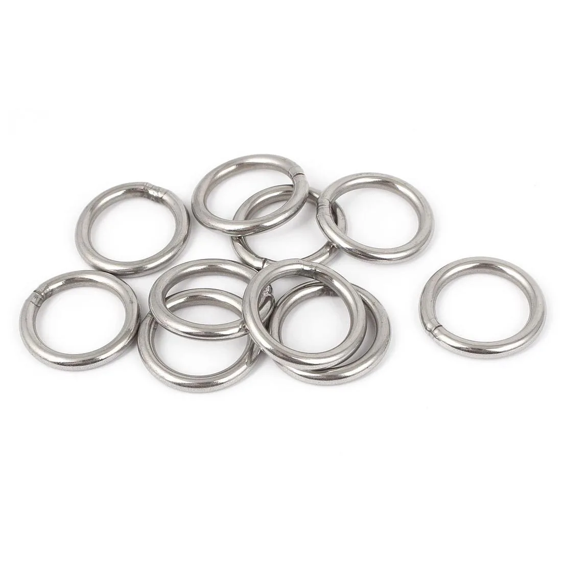 

10 Pcs M4 x 30mm Smooth Welded Precision Polished Stainless Steel Strapping Welded Round O Rings for Boat Applications